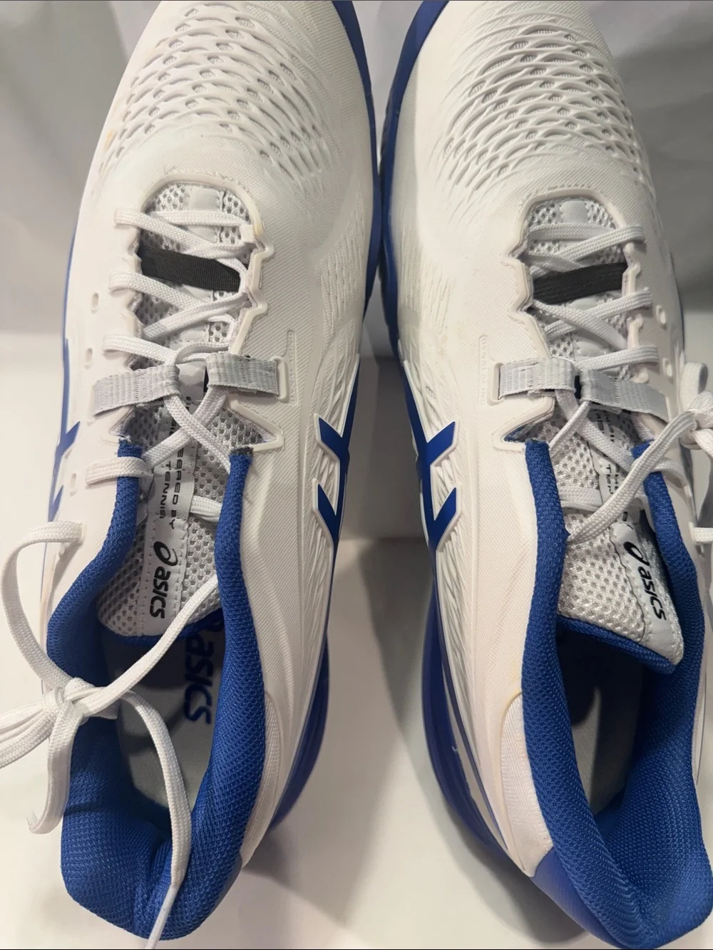 ASICS GEL-Resolution X Men’s 13 Tennis Shoes White Blue